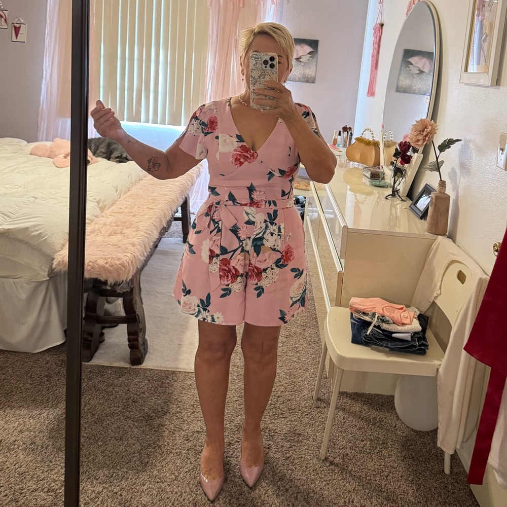 Guess Pink Floral Mini Dress